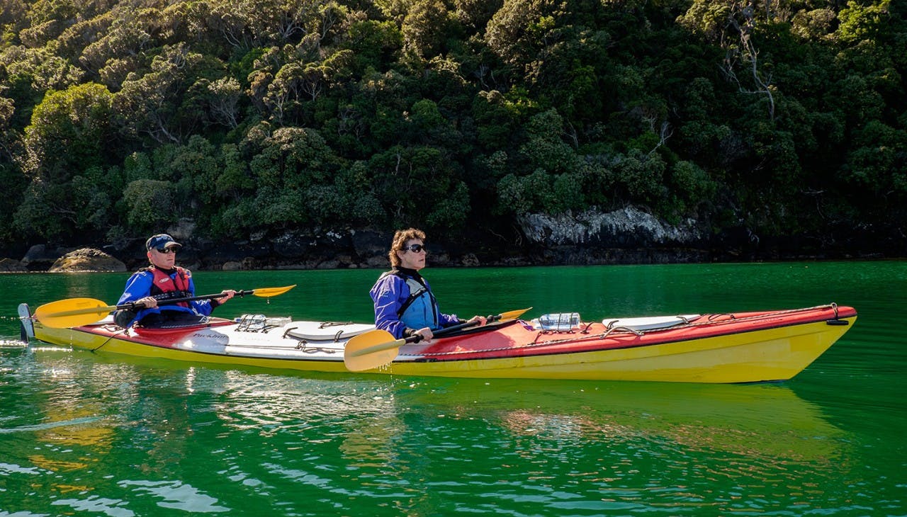 Exploring Paterson Inlet by sea kayak. Photo: Phils Sea Kayak Stewart Island