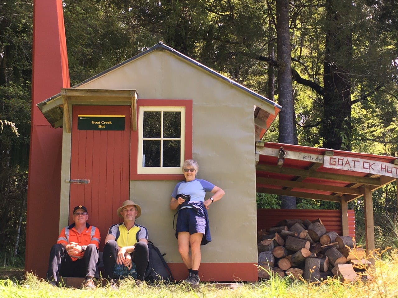 Goat Creek Hut, looking better than ever with a new coat of paint. Photo: Buller Tramping Club