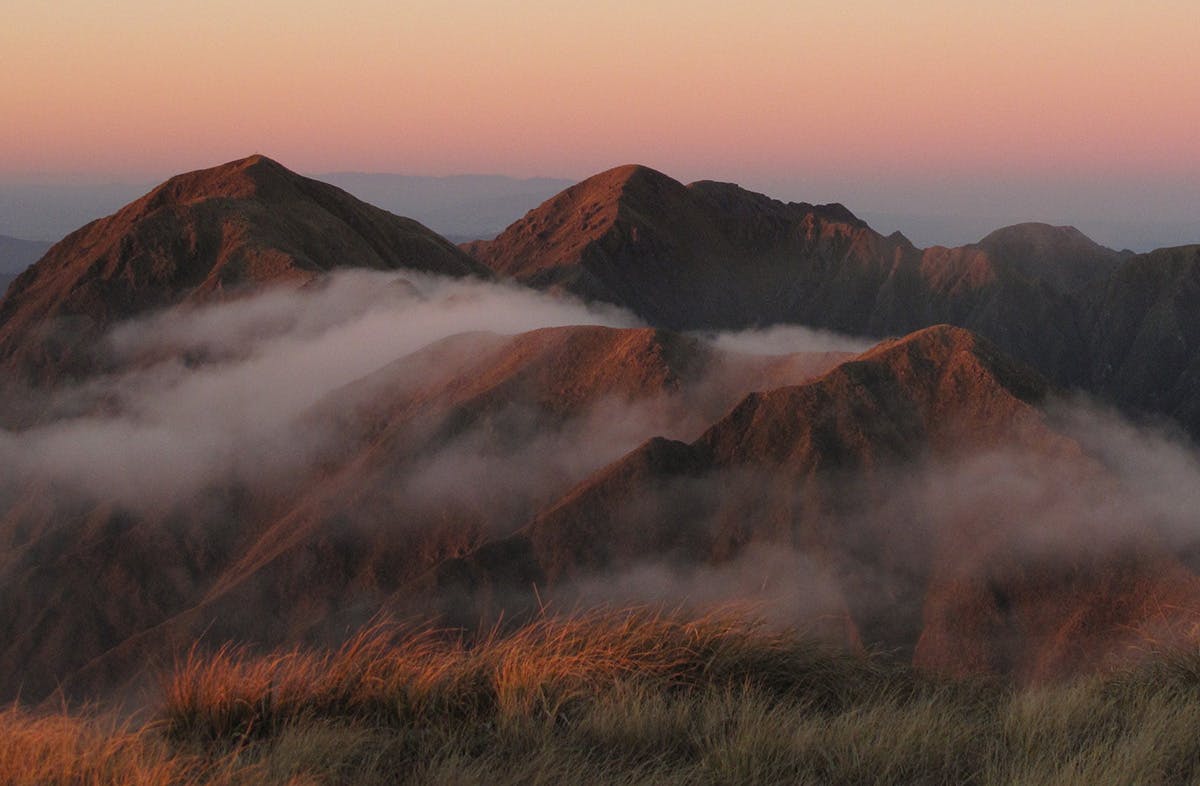 Climb Arete Peak for sunrise and sunset views of the Tararua’s interior. Photo: Richard Davies