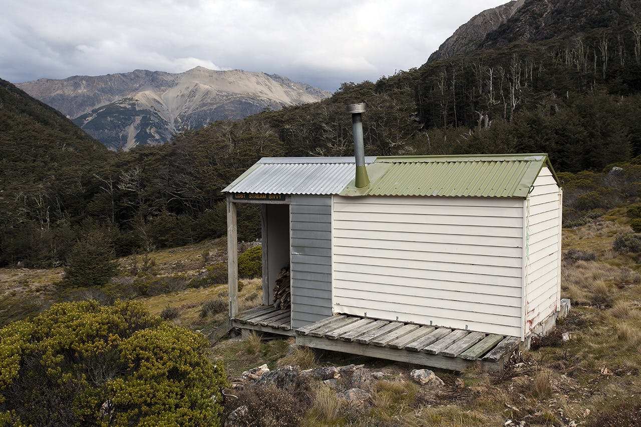Lost Stream Biv, deep in the heart of the Raglan Ranges. Photo: Ray Salisbury