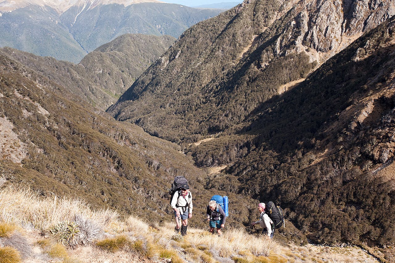 On the steep climb up from Bull Paddock Stream. Photo: Ray Salisbury
