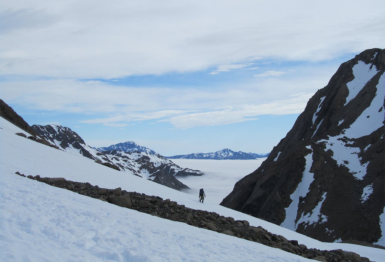 On Waimakariri Col, facing the Rolleston Valley. Photo: Christy McKellar