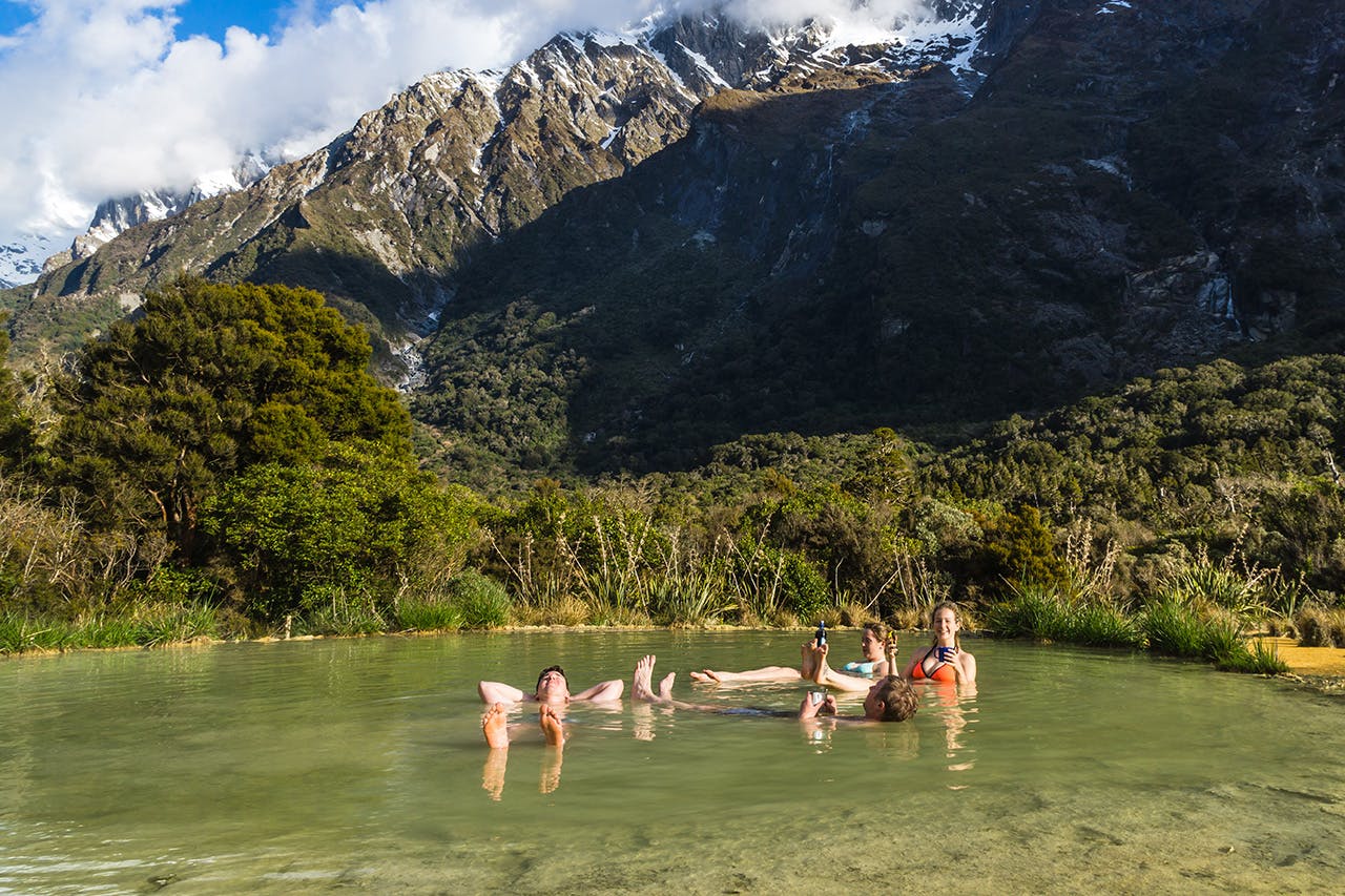 It’s all about location – not far from Welcome Flat Hut is this hot pool. Photo: Nick Couchand