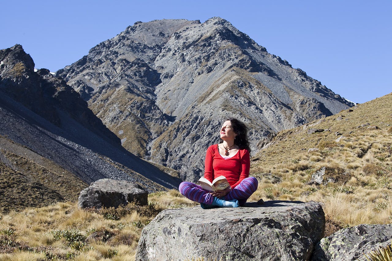 Andrea enjoys a touch of sunshine in the upper Hodder Valley. Photo: Ray Salisbury