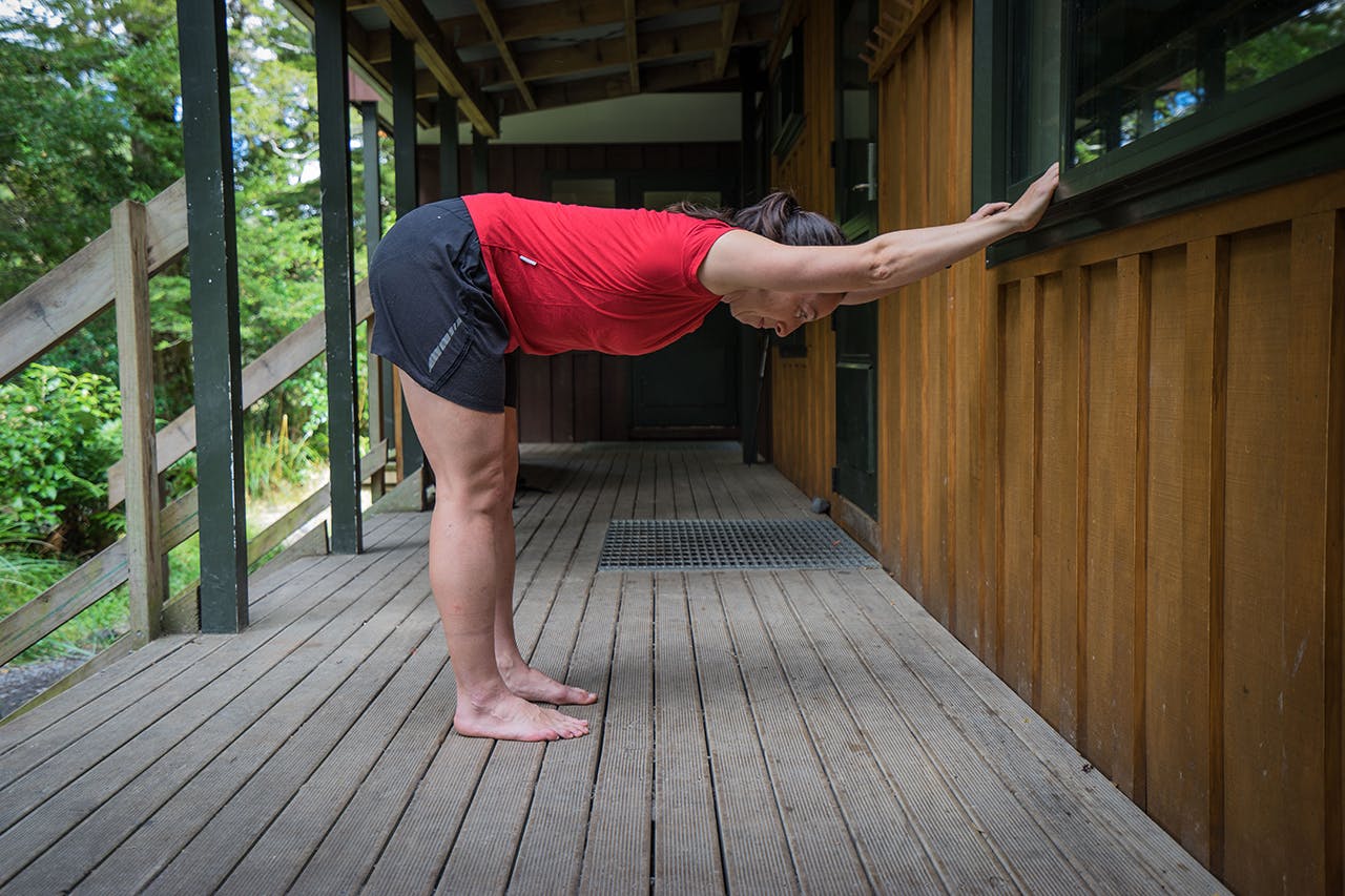 The box pose will stretch your hamstrings and calves. Photo: Tony Gazley