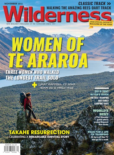 Image of the November 2018 Wilderness Magazine Cover