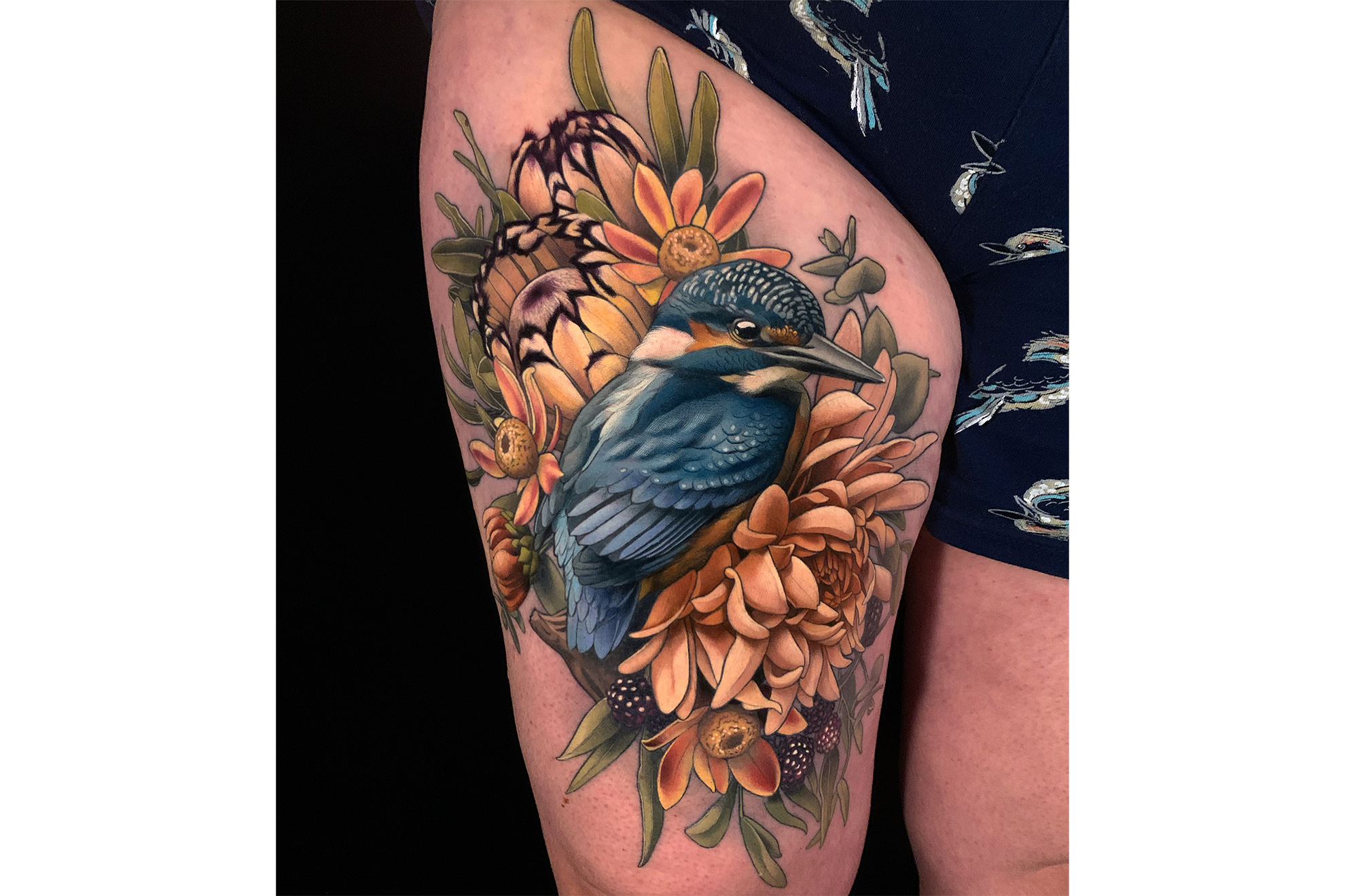 Kingfisher (Connection) Kingfisher waves original Polynesian tattoo design
